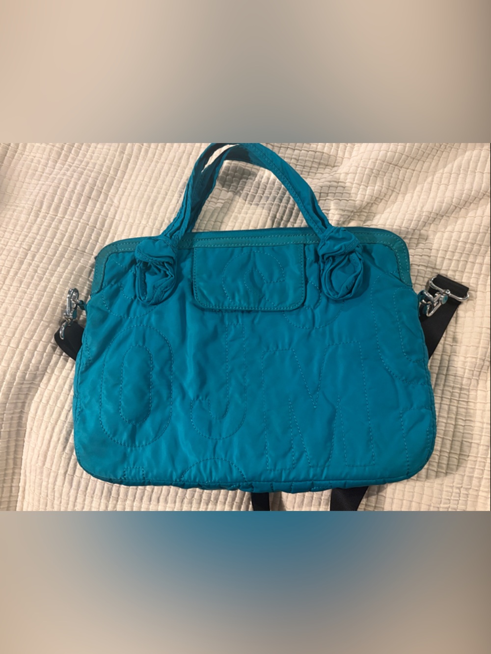 FINAL PRICE Marc by Marc Jacobs Teal Quilted Laptop Tote with Removable Strap - Picture 7 of 7